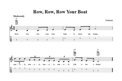 row row row your boat chords ukulele